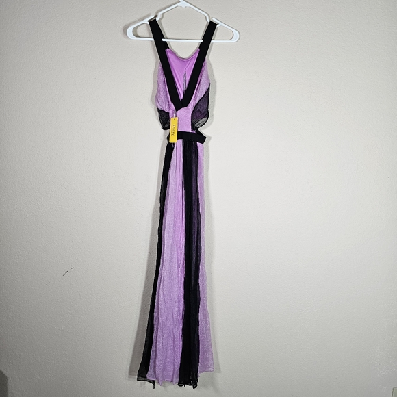 5/$20 Nwt Daisy Lilac and Black Dress - Picture 2 of 4